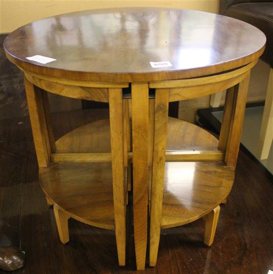 Walnut nest of circular tables